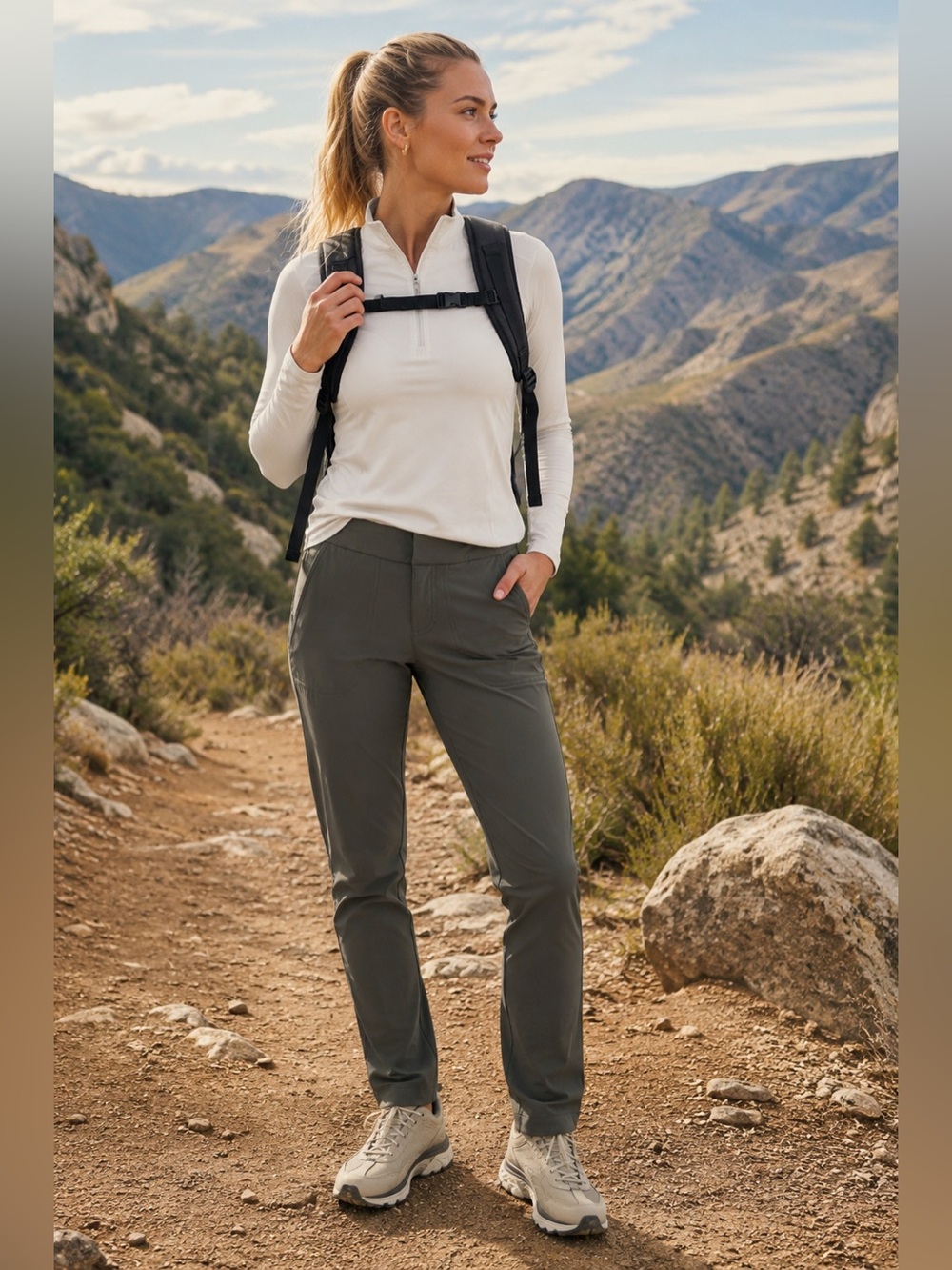 Athleta‎ Wander Trek Tech Softshell Green Pants - Picture 6 of 13